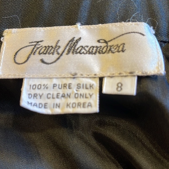 Frank Masandrea sz8 black 100% silk lined skirt vintage back zip with slide - Picture 5 of 5